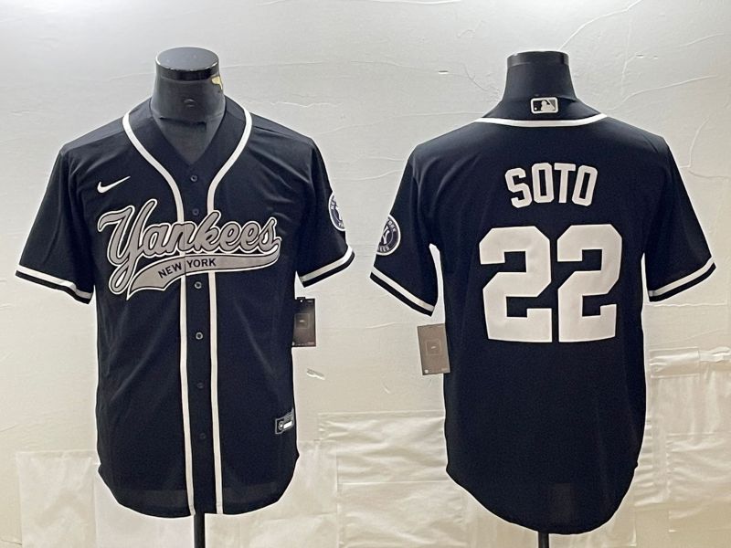 Men New York Yankees 22 Soto Blue Nike Game MLB Jersey style 3